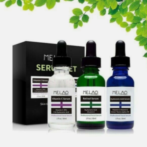 Set de Sérums Anti-Aging MELAO – Vitamina C, Retinol y Ácido Hialurónico para Rejuvenecer el Rostro